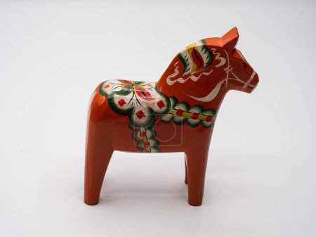 Photo for Traditional Swedish Dala Horse (Dalahast) painted in many color - Royalty Free Image