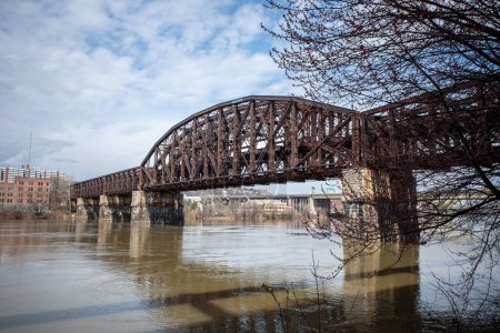 Pittsburgh's steel giant: Fort Wayne Railroad Bridge, a symbol of Pittsburgh's industry, over Allegheny River.
