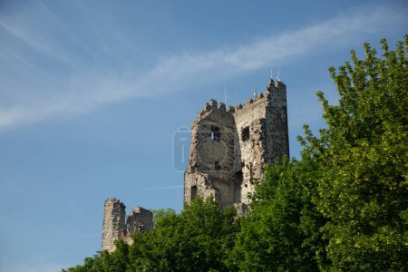 Foto de El castillo en ruinas Burg Drachenfels en Konigswinter, Renania del Norte-Westfalia - Imagen libre de derechos
