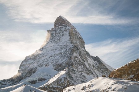 Foto de Majestuoso Matterhorn en invierno - Zermatt, Suiza - Imagen libre de derechos