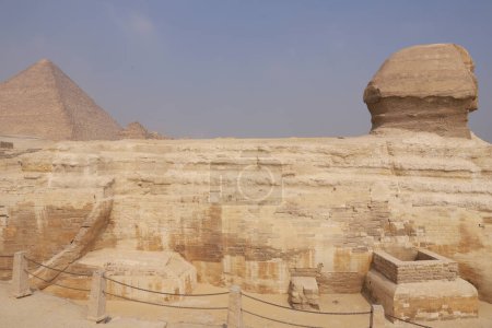 Photo intéressante du Sphinx par derrière. Sphinx Gizeh Egypte Le Caire 