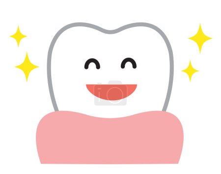 Illustration for Healthy smiling tooth illustration. Cute character. dental health and oral care concept - Royalty Free Image