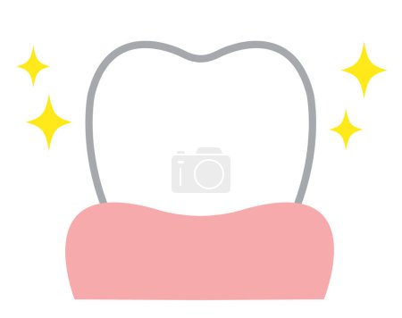 gesunde Zähne Illustration.. Zahngesundheit und Mundpflege-Konzept
