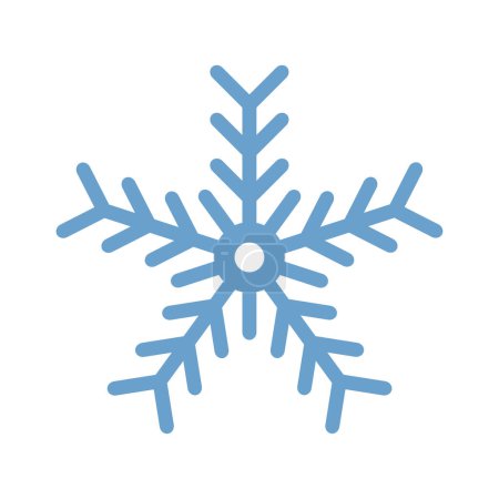 Téléchargez les photos : Icône de flocon de neige bleu isolé sur fond blanc. Nouvel élément de conception année, symbole gelé. Illustration vectorielle plate - en image libre de droit