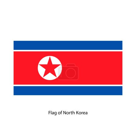 Foto de Bandera Nacional de Corea del Norte. Dibujo vectorial. - Imagen libre de derechos