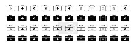 Foto de Conjunto de iconos de bolsas médicas de diferentes formas. Botiquín médico. - Imagen libre de derechos