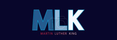Ilustración de Capital letters M.L.K. Martin Luther King Day. - Imagen libre de derechos