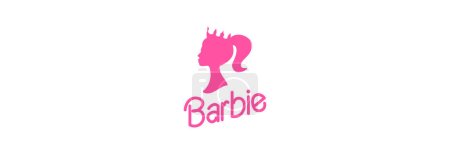 Téléchargez les illustrations : Une silhouette rose d'une poupée Barbie sur fond blanc. - en licence libre de droit