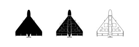 Illustration for War drone Shahed. Iranian Drone kamikaze. Vector icon. - Royalty Free Image