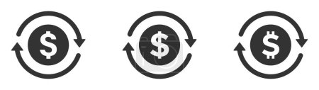 Ilustración de Dinero de reembolso conjunto de iconos de vector plano - Imagen libre de derechos
