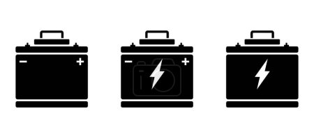 car battery icons set