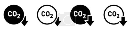  CO2 reduction flat vector icons collection