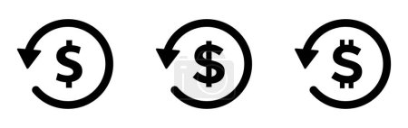 Chargeback vector flat icons. Return money vector signs