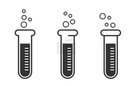 Iconos de vector de tubo de vidrio químico