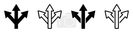 Ilustración de Elección de iconos vectoriales conjunto. Línea de ruta alternativa y colección completa de símbolos planos - Imagen libre de derechos