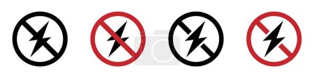 Elektrisches Gefahrzeichen mit Blitz-Vektor-Symbolen