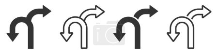 Ilustración de Elección de iconos vectoriales conjunto. Línea de ruta alternativa y vectores llenos Símbolos - Imagen libre de derechos
