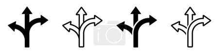 Ilustración de Elección de iconos vectoriales conjunto. Línea de ruta alternativa y símbolos de vectores planos rellenos - Imagen libre de derechos