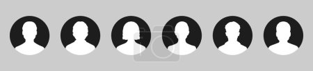  User avatar vector icon flat designs set. Man and woman vector profile signs