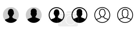  Vector avatar icono de usuario planos diseños conjunto. Hombre y mujer vector perfil signo conjunto
