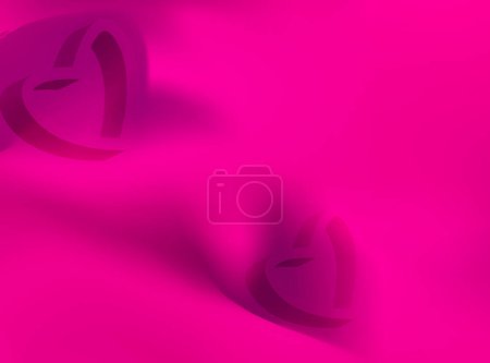 Foto de Gradient pink background with 3d rendering of a pair of love heart symbols. valentines day design with free space for text - Imagen libre de derechos