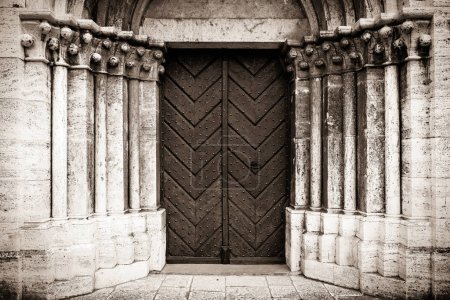 Photo for Historical entrance gate to the Cathedral of Saint Martin in Spisska Kapitula, Slovakia - Royalty Free Image