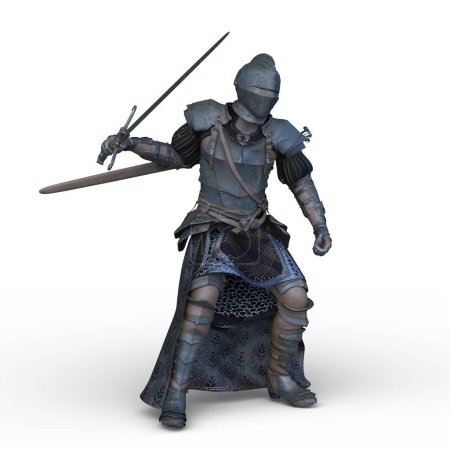 Téléchargez les photos : Rendu 3D d'un chevalier - en image libre de droit