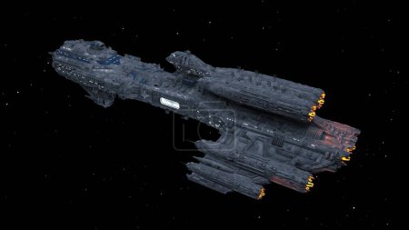 3D-Darstellung eines Raumschiffs