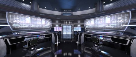 Representación 3D de la nave espacial en el interior