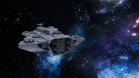 3D-Darstellung eines Raumschiffs