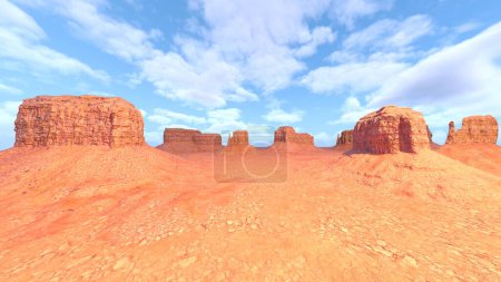 3D rendering of the rocky outcrops