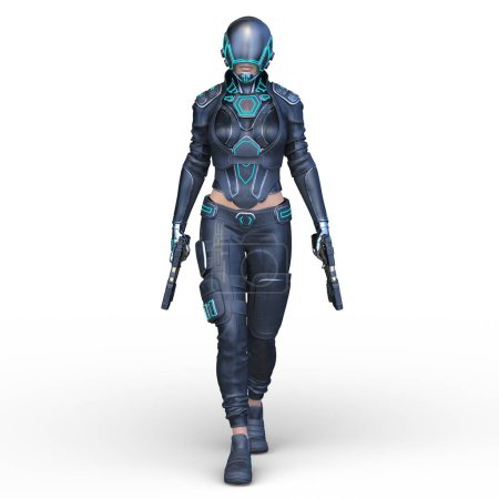 Photo for 3D rendering of a cyber woman - Royalty Free Image