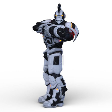 Téléchargez les photos : Rendu 3D d'un monstre robot - en image libre de droit