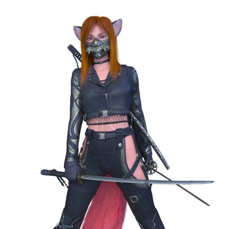 Photo for 3D rendering of a vixen fencer - Royalty Free Image