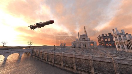 Téléchargez les photos : Rendu 3D du missile - en image libre de droit