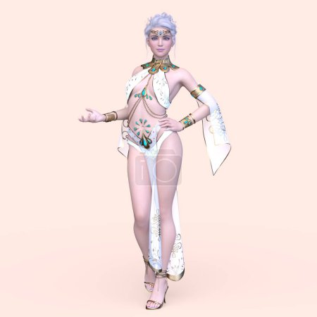 Téléchargez les photos : Rendu 3D d'une cyber princesse - en image libre de droit