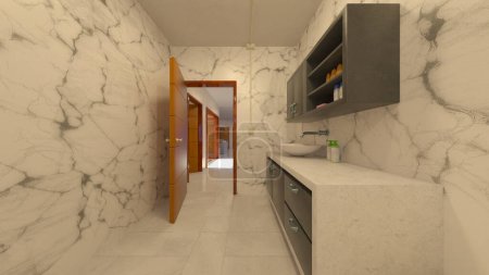 3D-Darstellung des Badezimmers