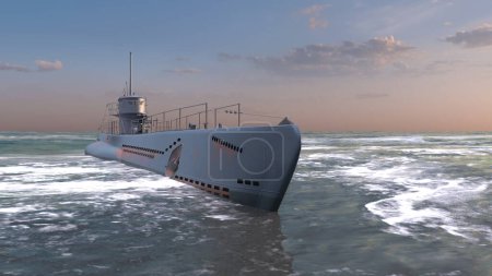 Photo for 3D rendering of the submarine - Royalty Free Image