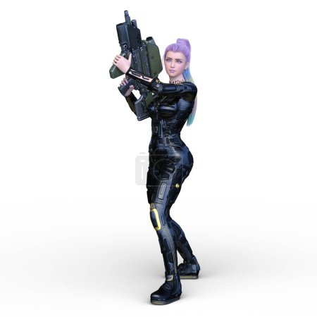 3D-Darstellung einer Cyber-Frau