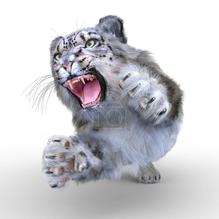 Téléchargez les photos : Rendu 3D d'un léopard des neiges - en image libre de droit