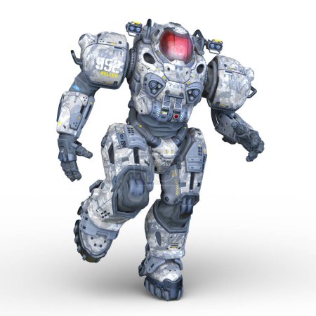 Téléchargez les photos : Rendu 3D d'un robot de combat - en image libre de droit