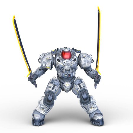 rendu 3D d'un robot de combat