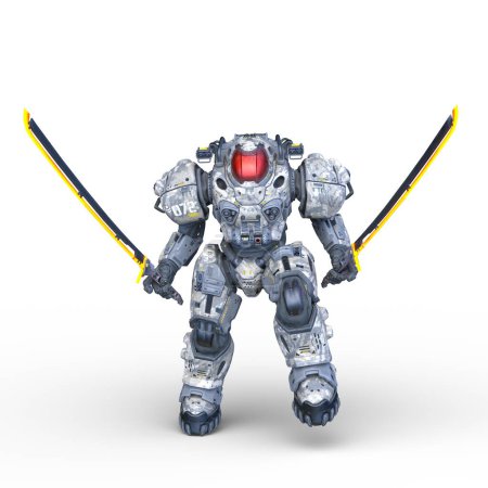 3D-Rendering eines Kampfroboters