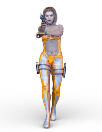 Photo for 3D rendering of a female warrior - Royalty Free Image