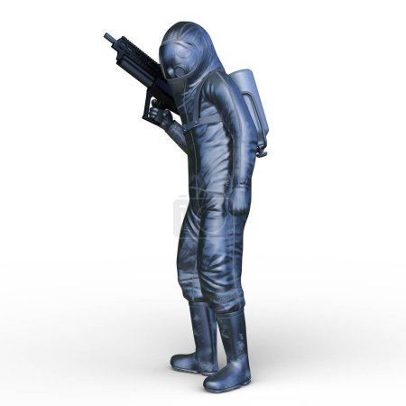3D-Darstellung eines Cyber-Kriegers