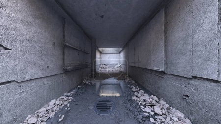 3D rendering of the drainage channel