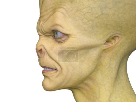 3D rendering of an alien face