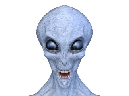 Representación 3D de una cara alienígena