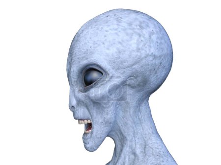 3D rendering of an alien face