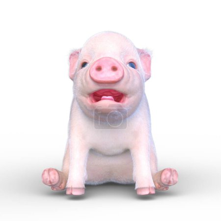 3D-Darstellung eines Miniaturschweins